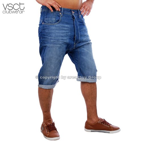 vsct V-5640138 Low Drop Style Bermuda Jeans kurze Hose, blau W 31
