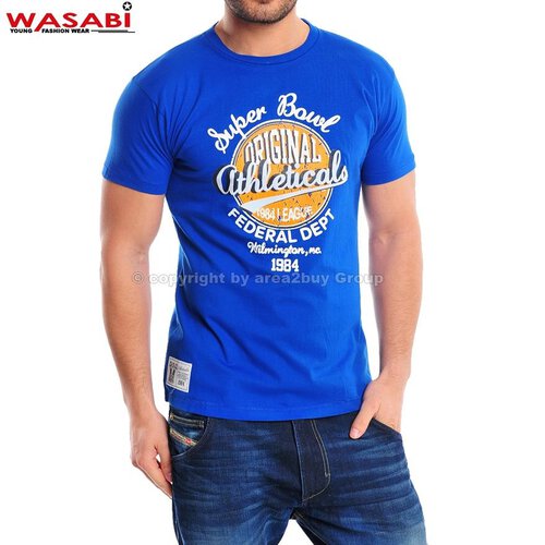Wasabi athleticals Jonk Men Party Club Style T-shirt blau S