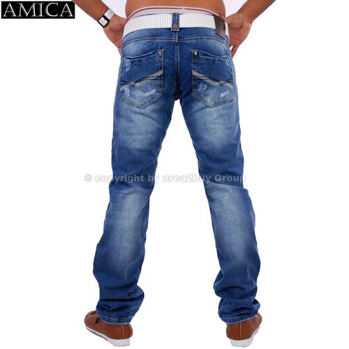 Amica A-9611 destroyed look blue Jeans blau W38 / L34