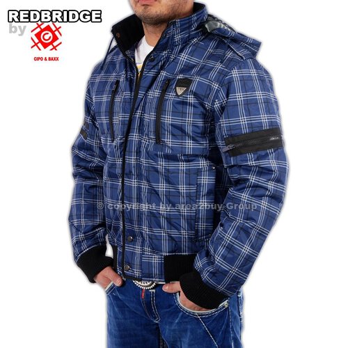 Redbridge R-5032 Karo Kapuzen Winter Jacke Blau
