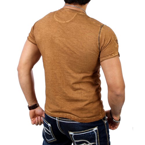 Reslad Herren Batik Style T-Shirt RS-4054 Camel S