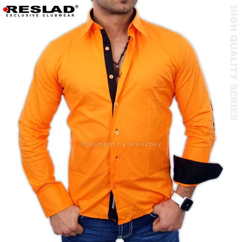 Reslad RS-7005 Vancouver Party Club Kontrast Hemd Orange