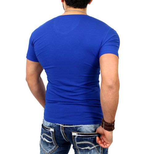 Reslad Herren V-Neck T-Shirt RS-5052 Blau XL