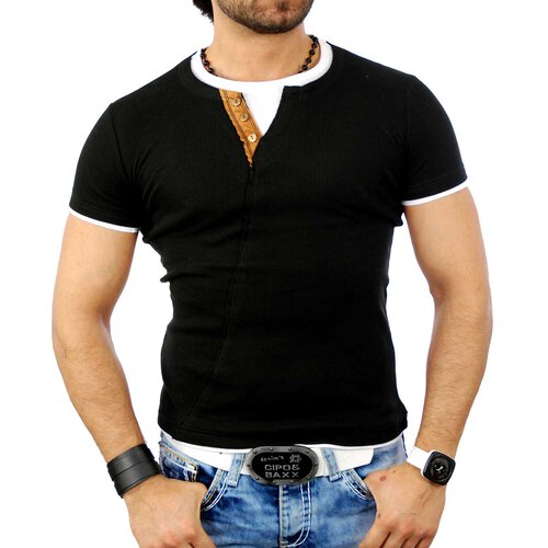 Reslad Herren Buttoned Style T-Shirt 3723
