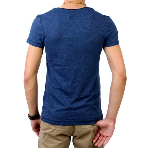 SkyRebel Herren V-Neck T-Shirt SR-20185 Blau L