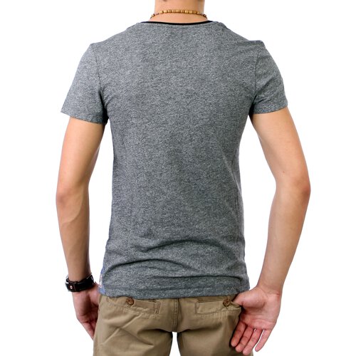 SkyRebel Herren V-Neck T-Shirt SR-20185 Grau S