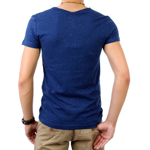 Stich & Soul Herren V-Neck T-Shirt SS-200652 Blau S