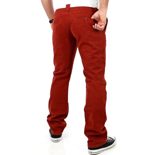 Tazzio Herren Colored Vintage Chino Jeans Hose TZ-5133 Rot
