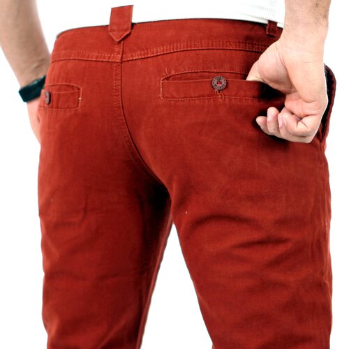 Tazzio Herren Colored Vintage Chino Jeans Hose TZ-5133 Rot