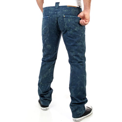 Tazzio Herren Knit Style Jeans Hose TZ-5116 Petrolblau W31/L32