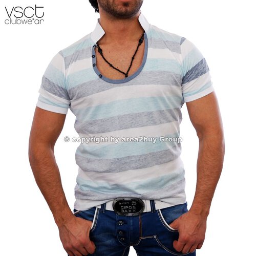 Vsct V-5640351 ringle tee man Party Clubwear T-shirt navy weiß