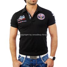 Free Side FS-1049 St.Barth Strick Polo Hemd Shirt Schwarz