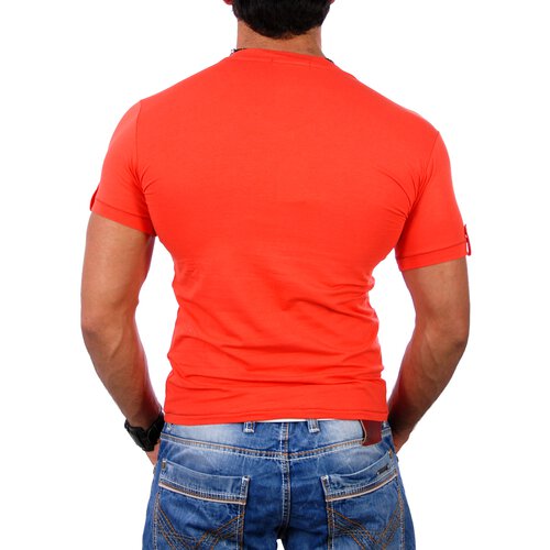 Redbridge Herren V-Neck 2in1 Layer Style T-Shirt RB-1554 Orange S