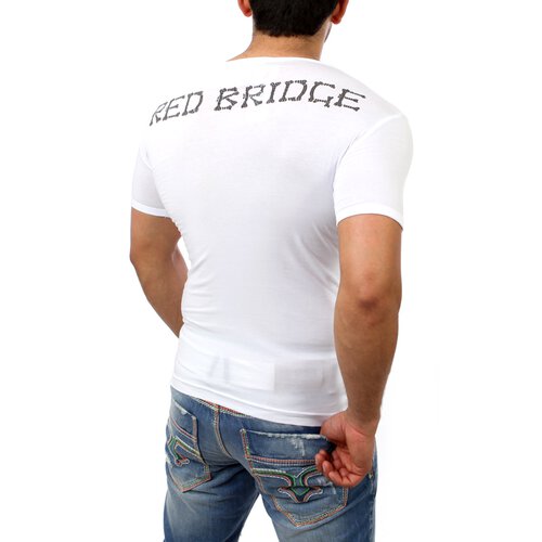 Redbridge Herren Strass Deadhead Print T-Shirt RB-2063 Wei S