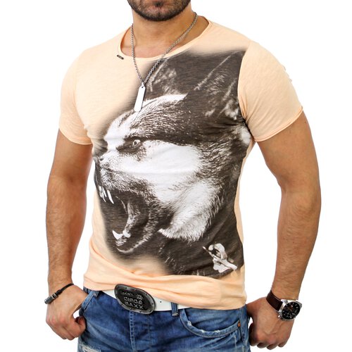 Cipo & Baxx Herren Street Wolf Print T-Shirt C-5339