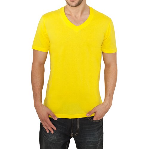 Urban Classics Herren V-Neck Basic T-Shirt TB-169 Gelb L
