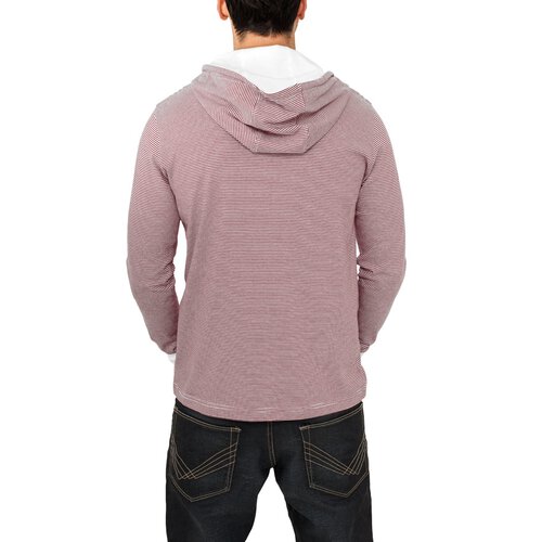 Urban Classics Herren Striped Kapuze Hoody Sweatshirt TB-501 Ruby-Wei S