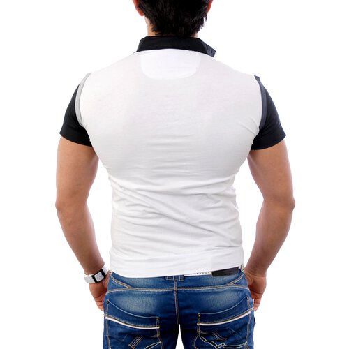 Kickdown Herren Party Clubwear Weste Style T-Shirt K-5015 Weiß XL
