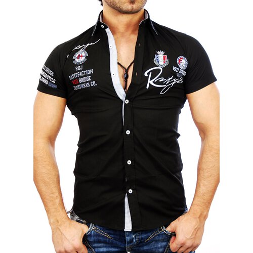 Redbridge Herren Party Club Style Exklusiv Kurzarm Hemd RB-2122