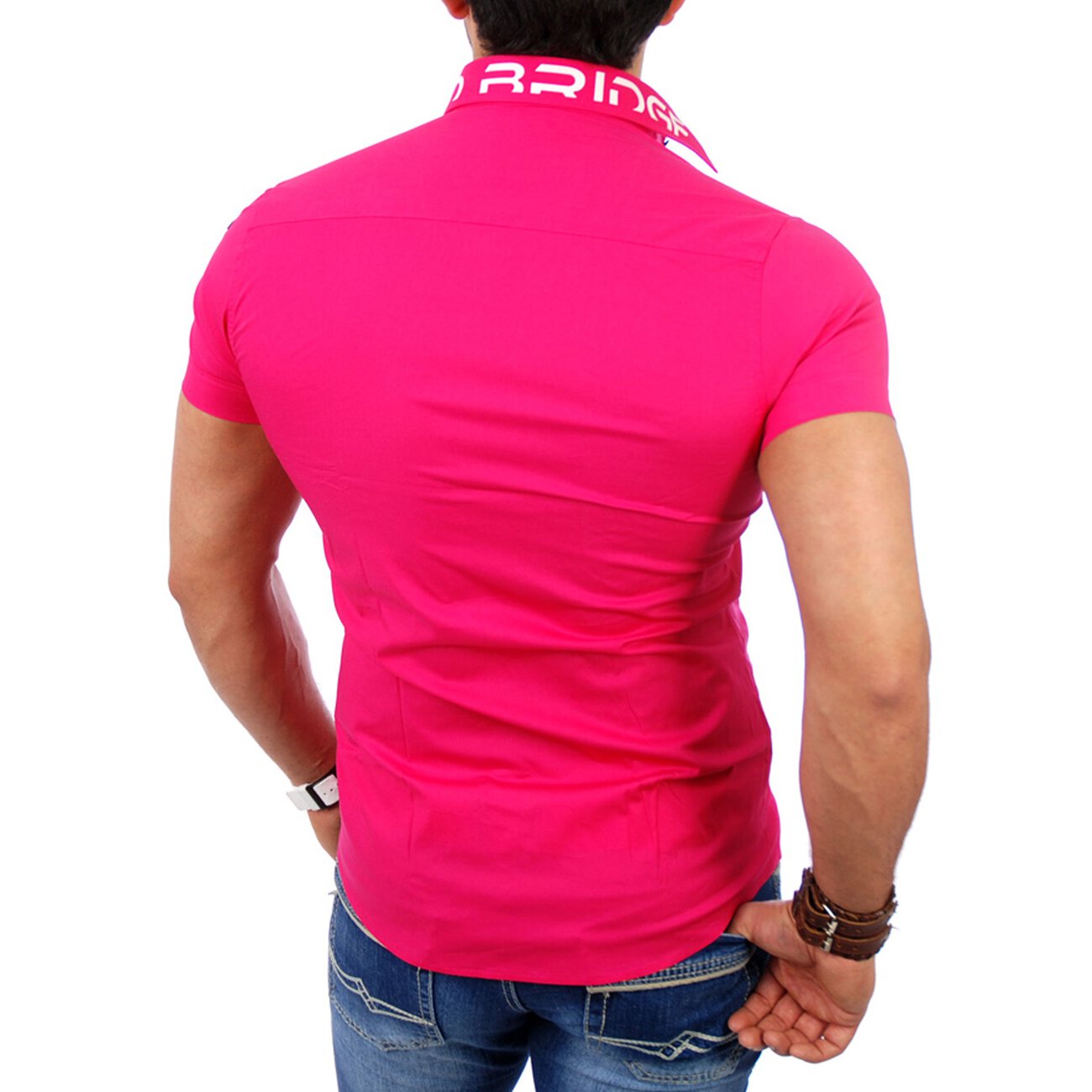 Redbridge Herren Polo  Style Kurzarm Hemd RB 2123 Pink S