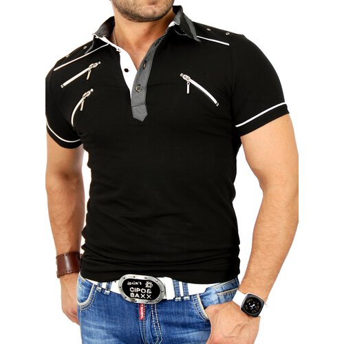 Reslad Herren Zipper Style T-Shirt Poloshirt RS-5028
