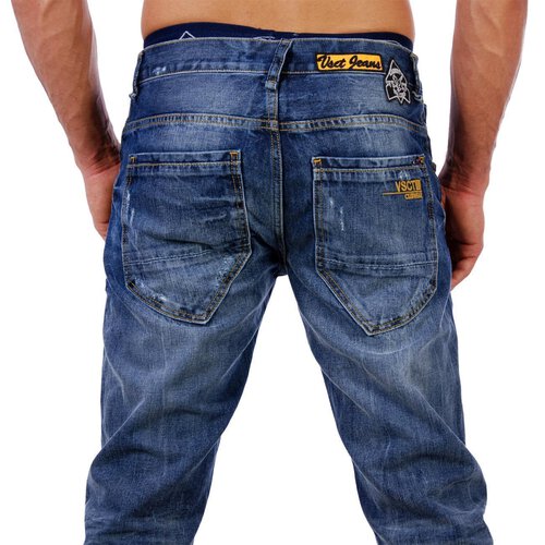 VSCT Herren Clubwear Used Look Denim Jeans Hose V-0140 Blau W32/L32