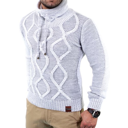 Tazzio Herren Grobstrick Huge Collar Winter Pullover TZ-3992
