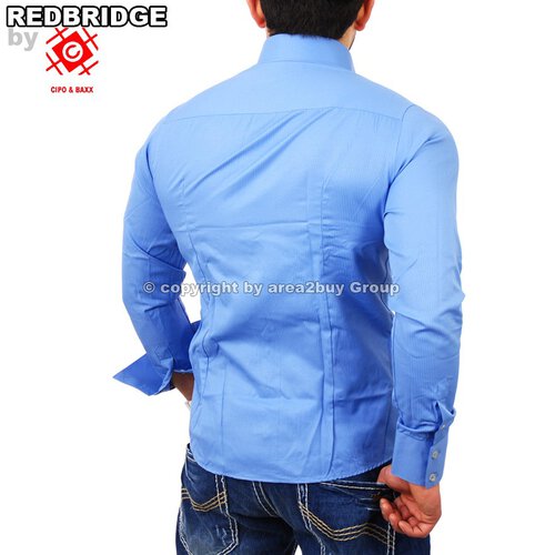Redbridge R-2117 designer club Style Herren Langarm Hemd blau