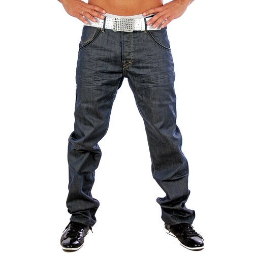 Gov Denim Herren Knit Style Jeans Hose TD-3527 Blaugrau