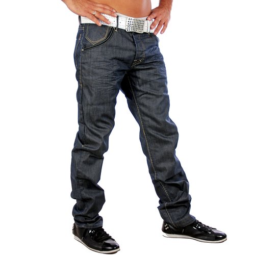 Gov Denim Herren Knit Style Jeans Hose TD-3527 Blaugrau