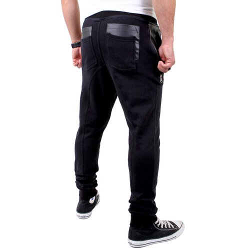 VSCT Herren New Age Sweatpants Leder Pocket Jogginghose V-5641148 Schwarz L