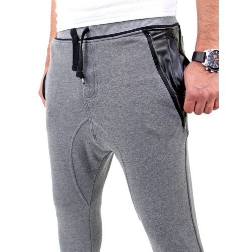 VSCT Herren New Age Sweatpants Leder Pocket Jogginghose V-5641148 Anthrazit M