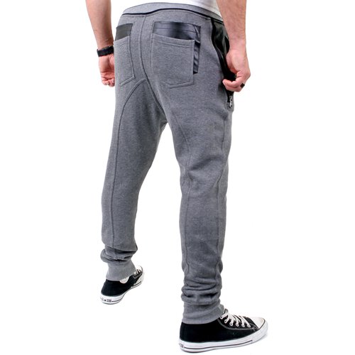 VSCT Herren New Age Sweatpants Leder Pocket Jogginghose V-5641148 Anthrazit M