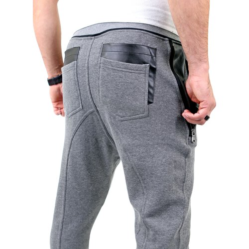 VSCT Herren New Age Sweatpants Leder Pocket Jogginghose V-5641148 Anthrazit L