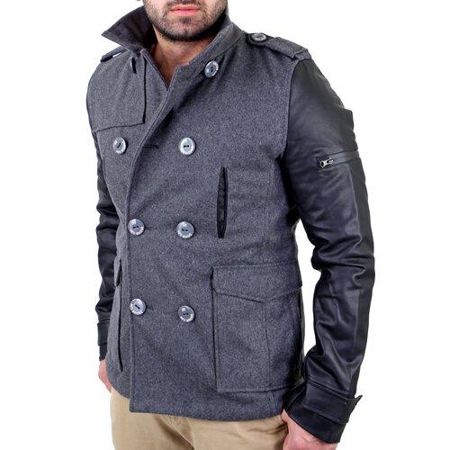 Redbridge Mantel Herren Material-Mix Jacke Kurz- Mantel RB-41485