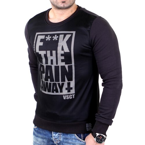 VSCT Sweatshirt Herren F**K the Pain Away Mesh Sweater V-5641174 Schwarz S