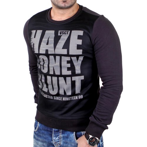 VSCT Sweatshirt Herren Haze Honey Blunt Sweater Mesh V-5641175 Schwarz M