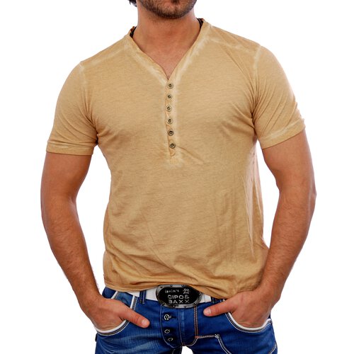 VSCT T-Shirt Herren V-Neck Sprayed Buttoned Jersey V-5400317