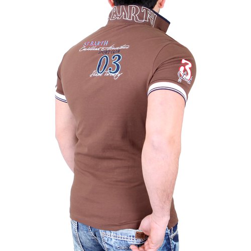 Reslad Poloshirt Herren Exklusiv Club Comfort Polo Hemd mit Stickerei RS-016 Braun S