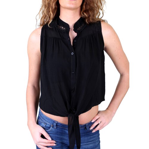 Madonne Top Damen GANET Knoten Saum rmellos mit Applikationen MF-741115