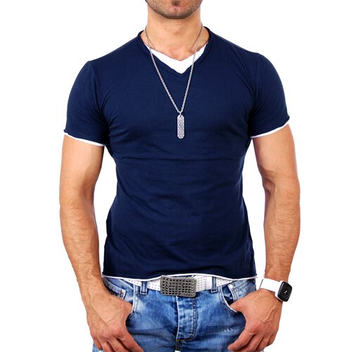 Sixth June T-Shirt Herren V-Neck Layer Style Shirt SJ-15