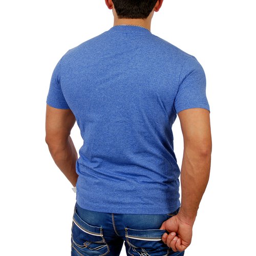 Urban Classics T-Shirt Herren Authentic Melange Style V-Neck Shirt TB-368 Blau S