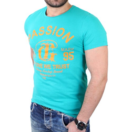 Reslad T-Shirt Herren Basic Passion Print Shirt RS-7373 Dunkelgrn M