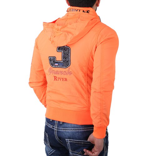 Reslad Jacke Herren St. Tropez Windbreaker bergangs- Regenjacke RS-23A Orange Neon M
