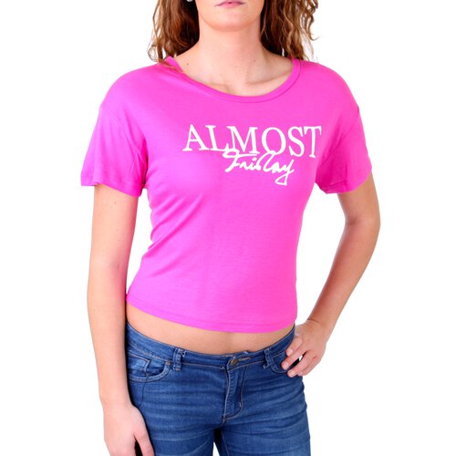Madonna T-Shirt Damen DAMARIS Wide Neck Short Cut Shirt MF-406932 Pink M