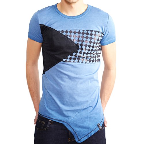 Tazzio T-Shirt Herren Club Design Asymmetric Faded Shirt TZ-15129