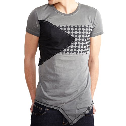 Tazzio T-Shirt Herren Club Design Asymmetric Faded Shirt TZ-15129