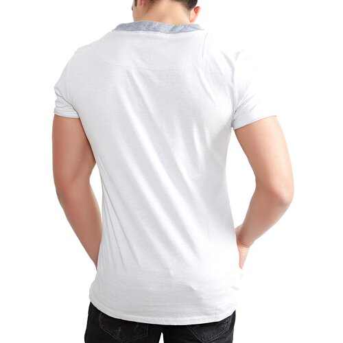 Tazzio T-Shirt Herren Two Color Style Printed Rundhals Shirt TZ-15123 Grau M