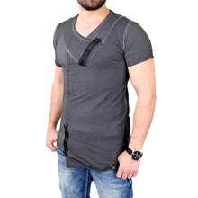 Tazzio T-Shirt Herren Oversized Asymmetrisches Design...