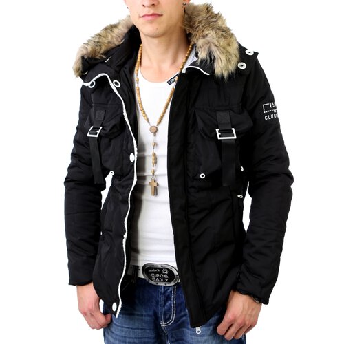 Vsct V-5800279 Winter Kapuzen Jacke Kurz Mantel Schwarz